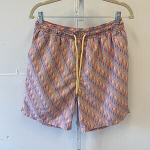 Peter Millar Men's Fly Fish Swim Trunk Pink Medium Beach Paddle